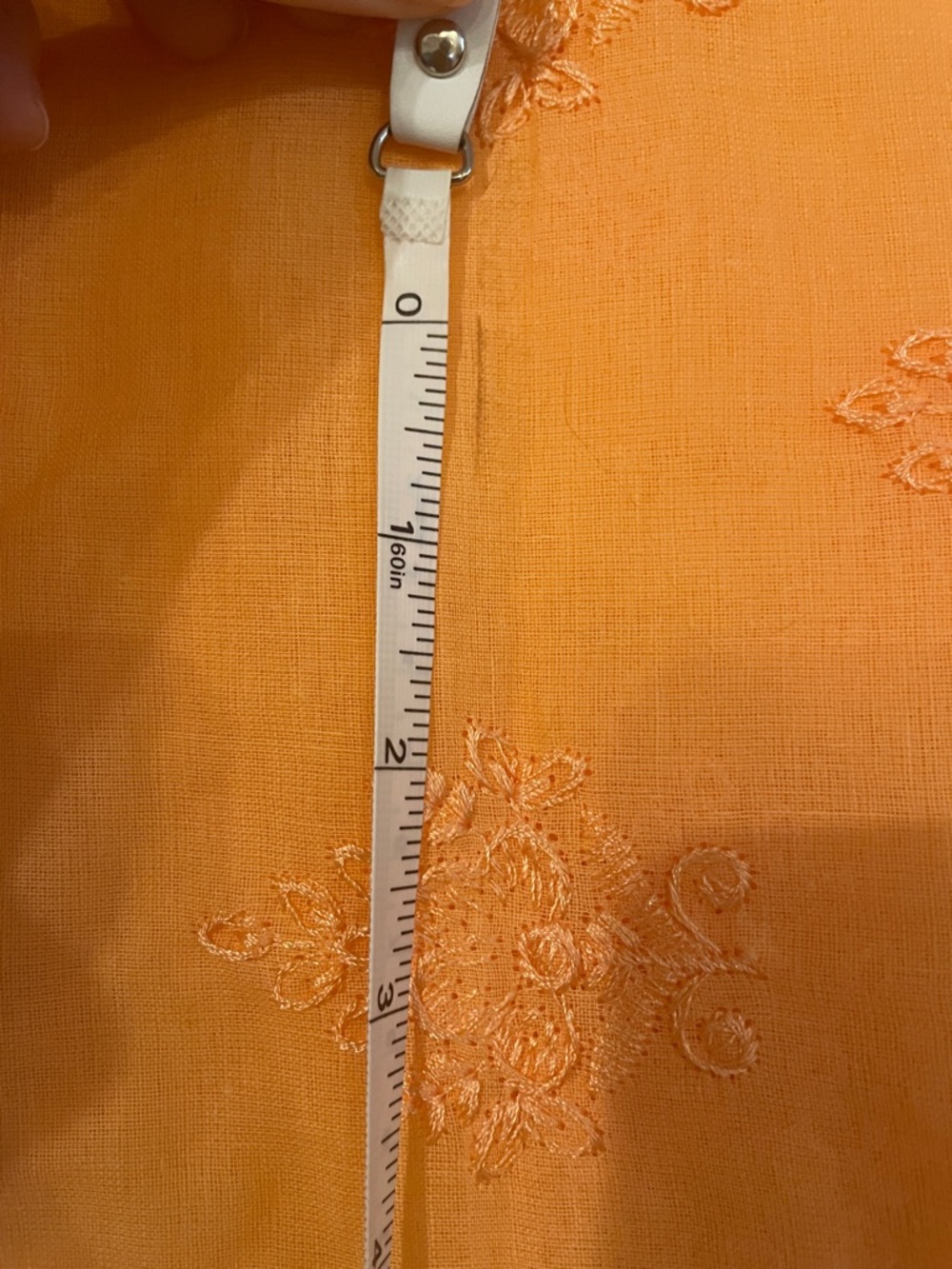 Peach Orange Cotton Saree silk trim - Picture 5 of 6